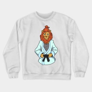 Comic lion does judo Crewneck Sweatshirt